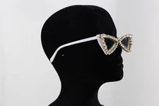 Women's white cat eye sunglasses with rhinestones