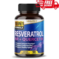 Resveratrol 11500mg Max Strength w/ Quercetin For Anti-Aging Antioxidant 90 Caps