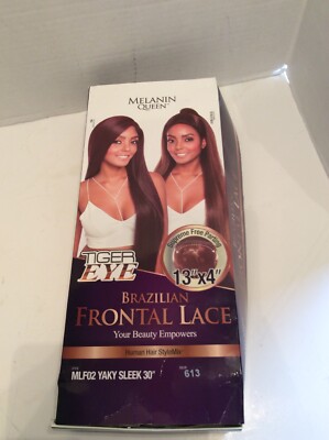 Mane Concept Melanin Queen Frontal Lace Human Hair Blend MLF02 Yaky Sleek 30 