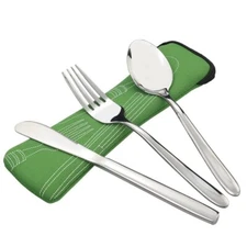 Kekow Stainless Steel Camping Cutlery Set 3-Piece Knife Fork Spoon Flatware Set