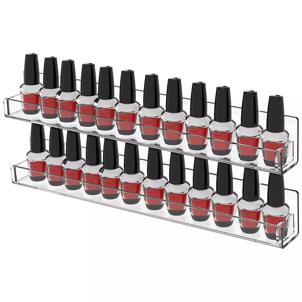 Nail Polish Rack Wall Mount Shelf 2 Pack Acrylic Nail Polish