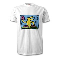 Keith Haring DJ music graffiti art graphic t-shirt tee 100% cotton UK seller