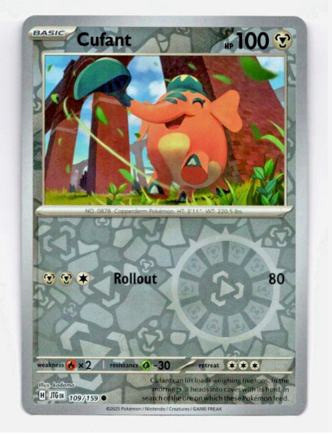 Pokemon - Cufant 109/159 - Reverse Holo - Journey Together - NM/M