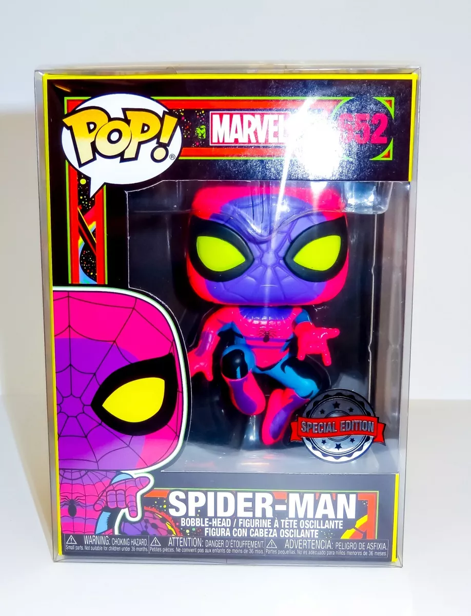 Marvel Blacklight Spider-Man 652 Special Edition Funko Pop Vinyl + Pop  Protector