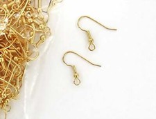 Earring Hooks Gold Plated French Ear Wires Fish Hook Earrings 100 pcs DIY Craft