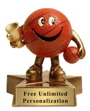Basketball Buddy Trophies 4" with 3 Lines of Custom Text.