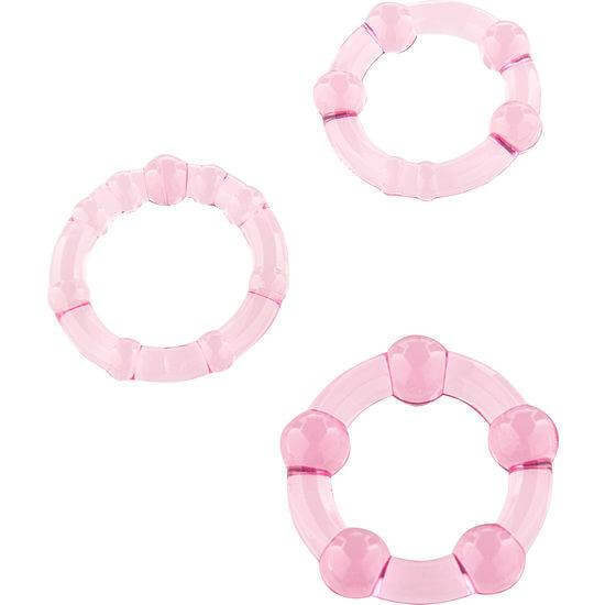 Sevencreations - Anelli Fallici Rosa Stay Hard - Three Rings
