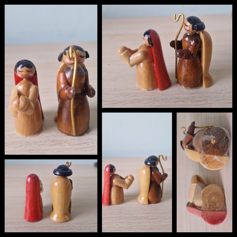 Christmas Nativity Wooden Carousel Figures Replacement Parts / Shadow