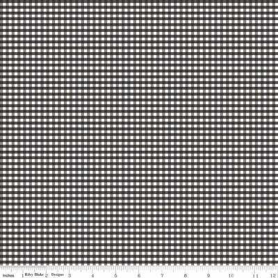 1/4 Yard 9 x42  Riley Blake Small Gingham 1/8'' Check Black Cotton Quilt Fabric