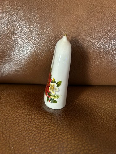 Vintage 80's Poinsettia Cowbell Bell Ornament - Picture 4 of 8