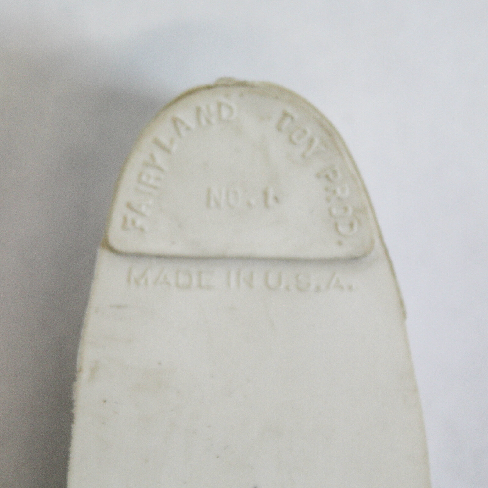 Vintage Fairlyland Toy Company White Rubber Doll Shoes No 1 Made in USA