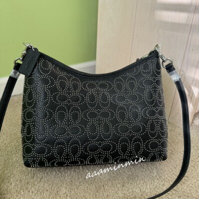 NWT COACH CX258 Laurel Shoulder Bag With Signature Rivets Pebble