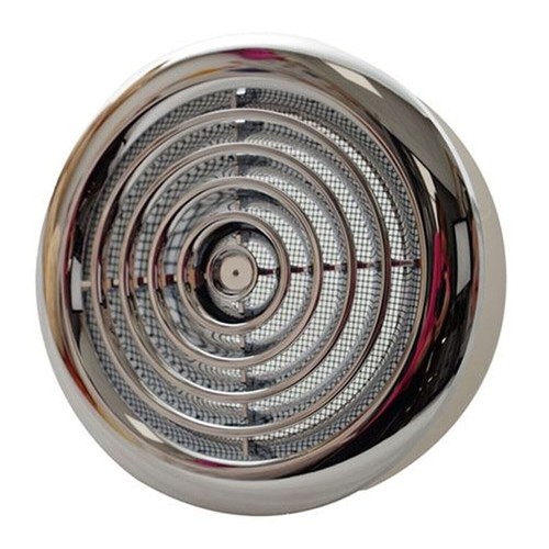 Internal chrome ventilation grille round 4" 100mm duct for extractor