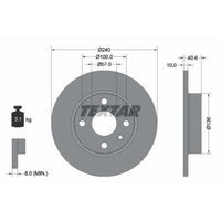 Textar 2X Bremsscheibe Hinten Ø240 Mm FüR Opel Corsa C F08 F68 1.2 1.0 Tigra
