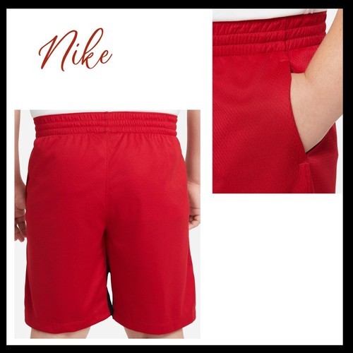 Nike Dri-Fit Logo Boys Trophy Shorts (Red Size 6) - Picture 2 of 5