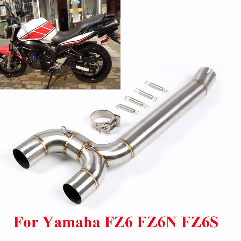 Mid Pipe For Yamaha FZ6 FZ6N FZ6S Motorcycle Exhaust Middle