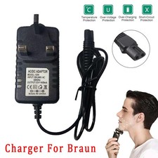 12V Power Charger Cord Adapter UK Plug For Braun Shaver Razor 1 3 5 7 9 Series
