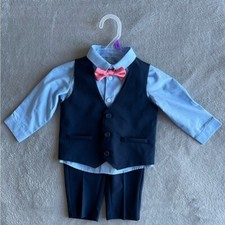 Wonder Nation Boy Vest, Woven Shirt, Bowtie,  Pants Dressy Outfit Set, 4-Piece