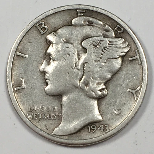 1943 Mercury Dime - Extremely Fine (XF) KM#140 - 90% Silver - 6838