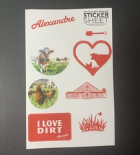 Farm Sticker Sheet Chicken Cow Barn Shovel Grass Dirt Heart Removable Waterproof
