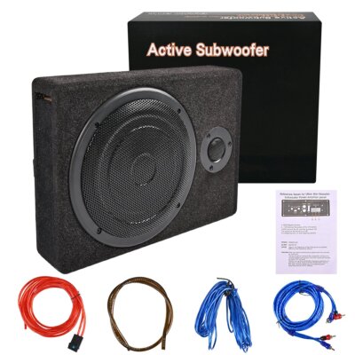 8'' 800W Active Underseat Car Bass Box Audio Subwoofer Sub Speaker  Amplifier AK UK