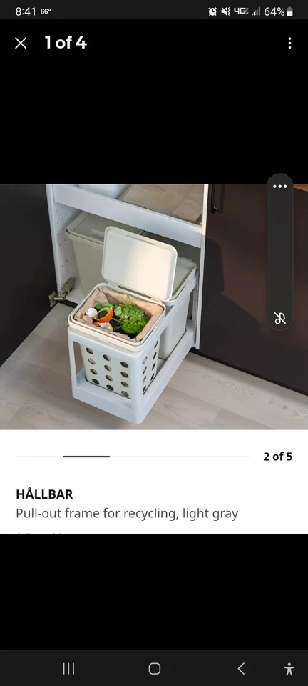 Marco extraíble IKEA Hallbar 204.228.53 (para bote de basura de 6 galones)  Foto 2 de 4