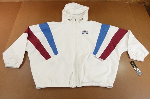Colorado Avalanche GIII For Her Damen Large weiße leichte Kapuzenjacke Neu mit Etikett