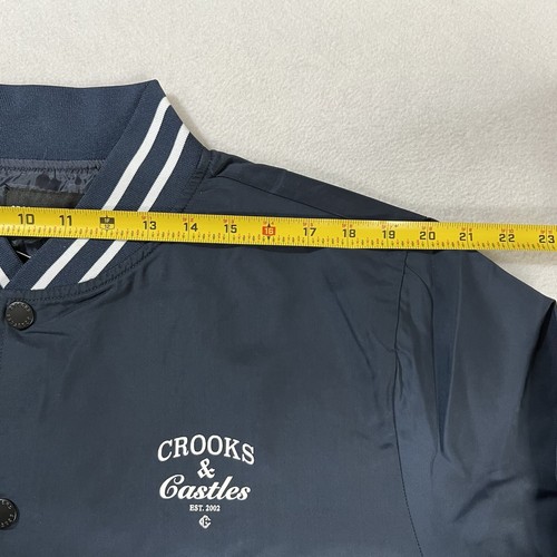 Crooks&Castles Everything Stadium Cocaine/Caviar Jacket LARGE Lightweight NWT - Picture 7 of 17