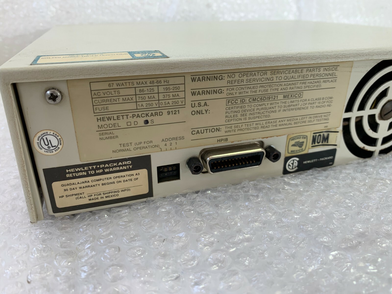 HP 9121 Disk drive Hewlett-Packard Company Model S CMC6DI9121