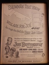 Joe Butterfly Audie Murphy Rare Original Promo Poster Ad Framed!