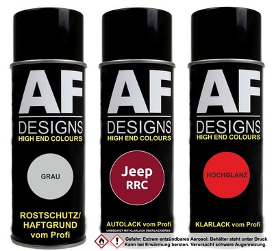 Spraydose für Jeep RRC Red Perl Metallic Autolack Klarlack Grundierung  Set