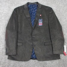 Chaps Jacket Mens 48 R Olive Grey Corduroy Sport Coat Blazer Elbow Patches NWT