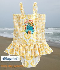 Disney Store Anna Elsa Frozen Fever Princess 7 8 9 10 Swimsuit Bathing NEW Girls