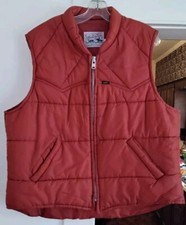 Vintage Lee Storm Rider Western Vest 70s Rust Puffer Mens XL USA
