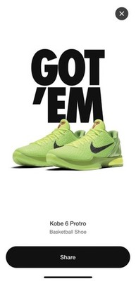 シューズ(男性用) nike Kobe 6 Protro Grinch 27cm NEW - DEADSTOCK - Size 16 - Nike Zoom Kobe 6 Protro Low Grinch | eBay