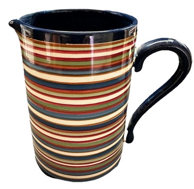 Striped Pitcher Rare Designed in Rupert Australia Pottery Ceramic Blue Inside