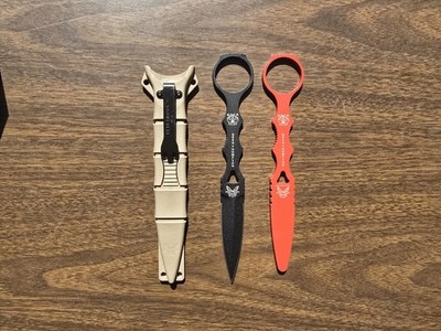 Benchmade SOCP Dagger 176BKSN-COMBO Trainer Set 440c Steel Handle w/ Tan Sheath