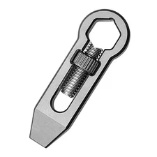 EDC Mini Titanium Adjustable Wrench Pry Bar Crowbar Pocket Multi Tools Keychain