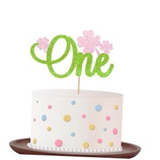 St Patrick's Day One Cake Topper, Green Glitter Lucky One Cake Topper, Lucky