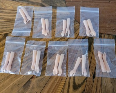 Lot Of 9 Sets Of  Plastic Craft Doll 2'' Hands/Arms