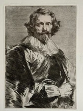 Anthony Van Dyck (Dijck) Gravure Eau Forte Etching Portrait Lucas Vorsterman