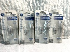 4 GE Halogen Light Bulb 950 Lumens 50W 12V T3 Base GY 6.35 Clear PC 97670