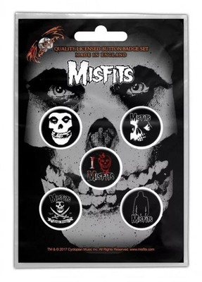 Misfits - Skull  Button Set Badge Pack NEU & OFFICIAL!