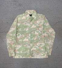 VTG 70s JC Penny Hippie All Over Print Button Up Shirt - Green/Pink- Size- Large