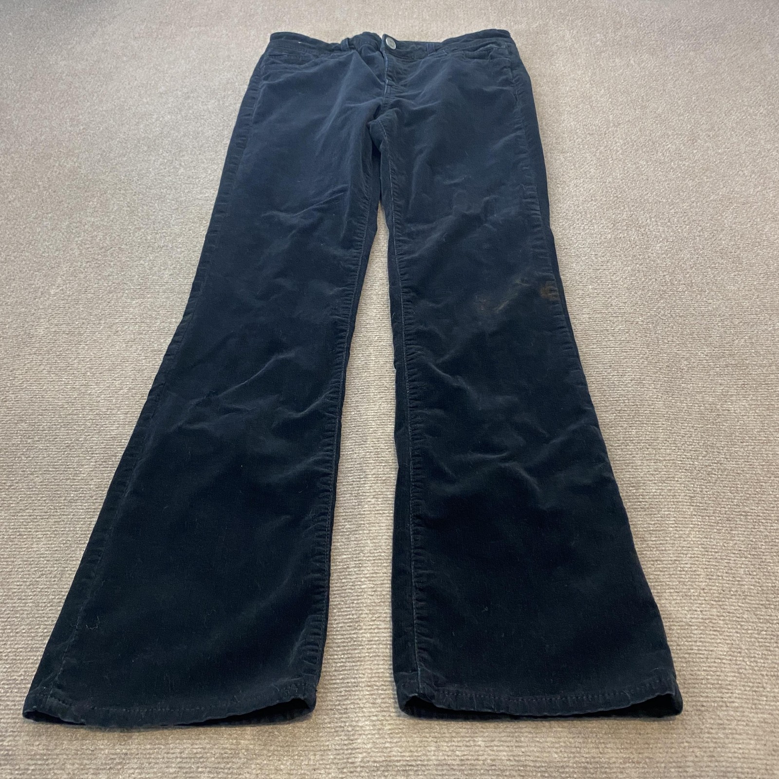 KUT from the Kloth Pants Womens 12 Black Corduroy Bootcut Stretch Flap Pockets
