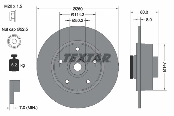 2X Bremsscheibe PRO Textar 92196003 FüR Renault Megane BZ0 DZ0 Fluence 3 KZ0 Van-image