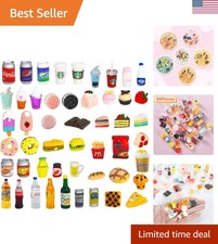 50 Pcs Miniature Food Drink Bottles Soda Pop Cans Pretend Play Kitchen Game P...