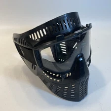 🟢 Black Paintball & Airsoft Tactical Mask – Full Face Goggles, Adjustable Strap
