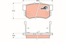 Bremsbelagsatz Scheibenbremse für Honda Accord IV Aerodeck CB Civic VI 93-05
