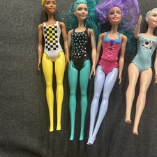 Lot of 4Barbie Dolls 2019 & 2020 Barbie Color Reveal Hair Extention/Mattel